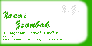 noemi zsombok business card